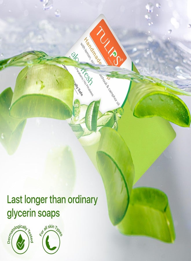 Tulips Handmade Bathing Bar Soap (Aloefresh) 125 g I No Added Paraben I For all skin type - Image 3