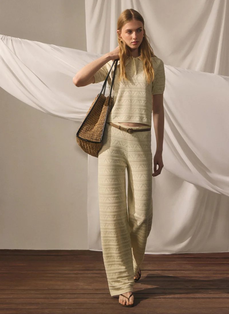 Lichi  Knitted trousers with geometric pattern for Women | Best Price UAE