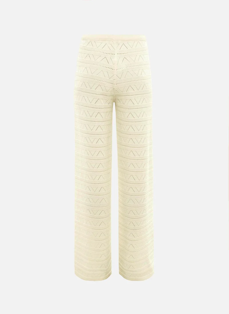 Lichi  Knitted trousers with geometric pattern for Women | Best Price UAE
