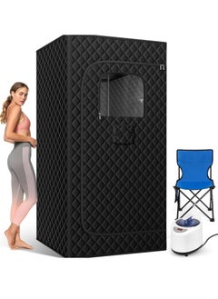 Jourvent Sauna, Portable Sauna, Home Sauna with 3.0L 1000W Steam Generator, Remote Control, Home Sauna Tent for Gym, Yoga, Pilates, Hot Tu,80 x 80 x 180cm (Black)  - Image 1