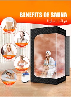 Jourvent Sauna, Portable Sauna, Home Sauna with 3.0L 1000W Steam Generator, Remote Control, Home Sauna Tent for Gym, Yoga, Pilates, Hot Tu,80 x 80 x 180cm (Black)  - Image 3