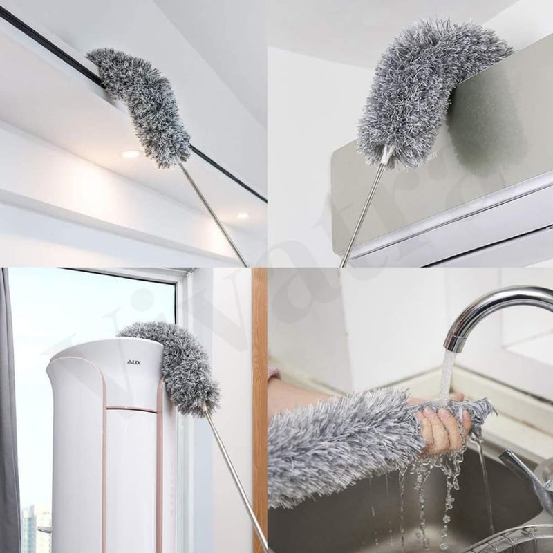 Vivatra Microfiber Feather Duster Bendable Extendable Fan Cleaning Duster with 100 inches Expandable Pole Handle Washable Duster for High Ceiling Fans Window Blinds Furniture - Image 3