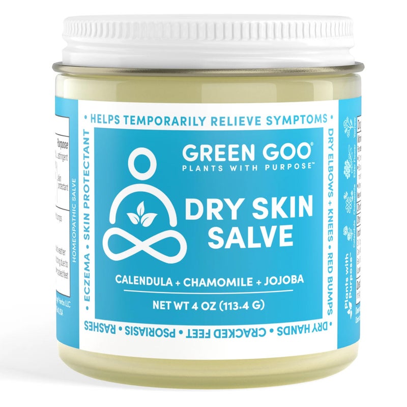 Green Goo Dry Skin Salve, All-Natural Moisturizer for Hydrating The Body & Face, Helps Alleviate Symptoms of Chronic Skin Conditions, 4 Oz - Image 1