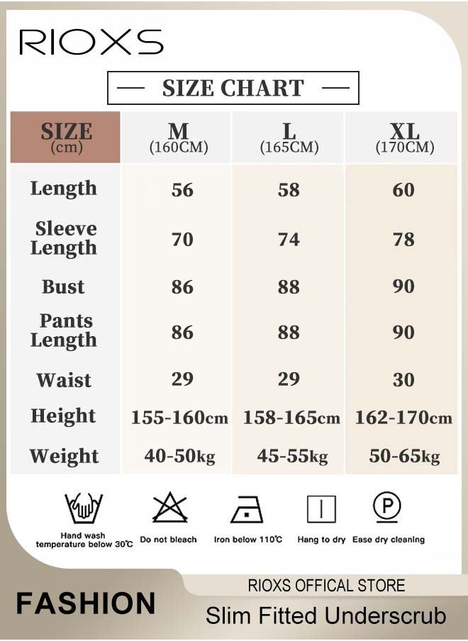 RIOXS - Women's Long Sleeve Basic Shirts, Comfortable Skin-friendly Slim Fitted Underscrub, Soft Stretchy Tops with Round Neck, Classic Simple Undershirt with Fitted Silhouette, Versatile Essential Piece that Can Adapt to Any Situation - Image 1