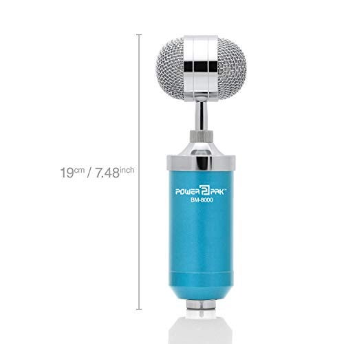 Powerpak BM 8000 Blue Condenser Sound Studio Recording Broadcasting Microphone (Requires Phantom Power or Sound Card) - Image 5