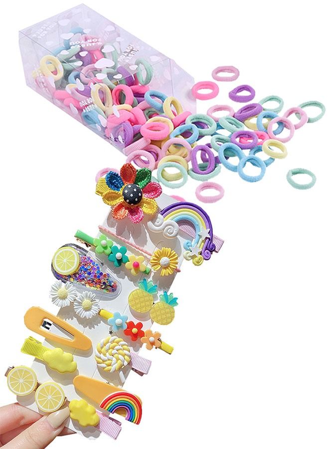 ZCM-HAPPY Set of 114 PCS Various Hair Clips and Hair Bands for Girls - Image 1