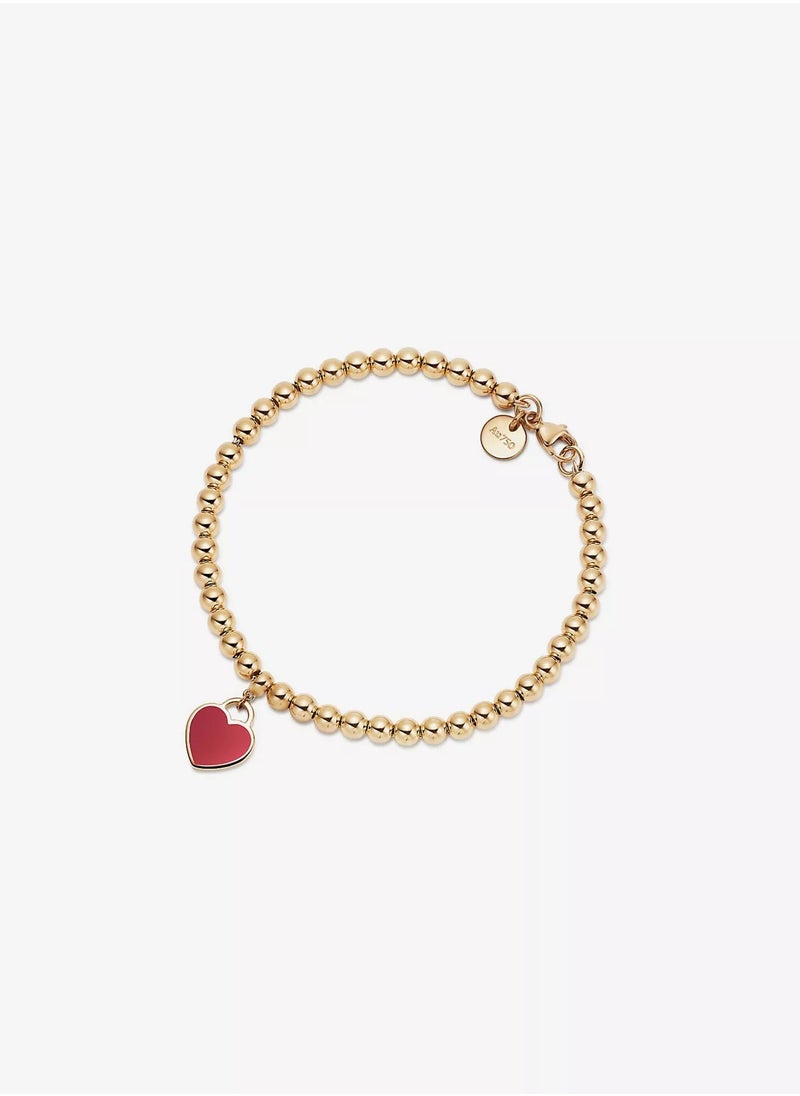 Tiffany Heart Enamel Beaded Bracelet 4mm