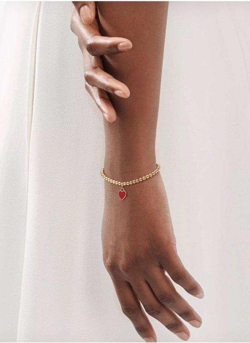 Tiffany Heart Enamel Beaded Bracelet 4mm