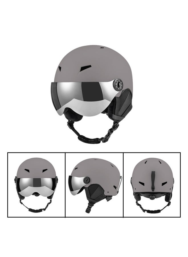 Gray lens Goggles Belt New Ski Helmet Cover For Adults And Children, Outdoor Sports, Unisex, Goggles With Lenses, Warm And Safe For Cycling