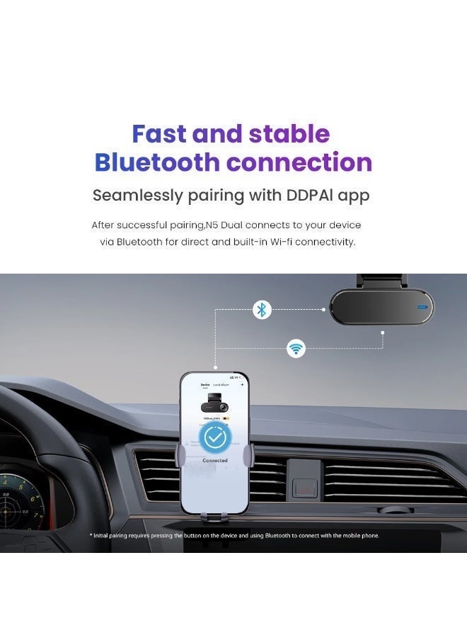 DDPAI N5 DUAL Dash Cam 2026 | Upgraded Version | True 4K Front + Full HD Rear | Built-in 32GB Memory | Voice Control | Supercapacitor for Hot Climates - Image 4