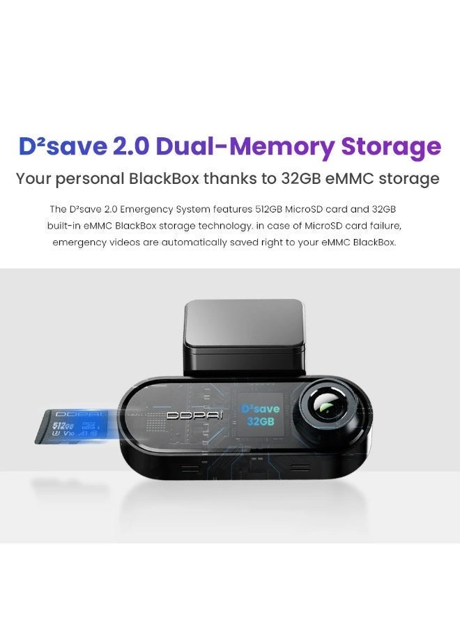 DDPAI N5 DUAL Dash Cam 2026 | Upgraded Version | True 4K Front + Full HD Rear | Built-in 32GB Memory | Voice Control | Supercapacitor for Hot Climates - Image 2