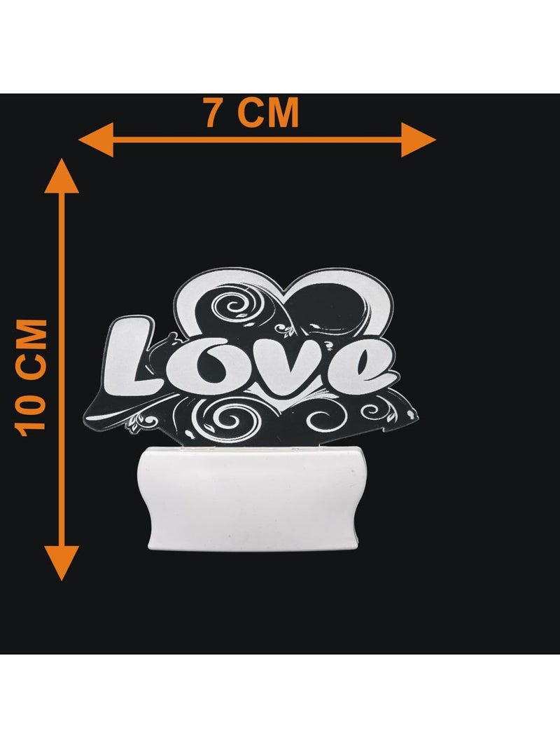 Somil 3D Illusion Bold Word of Love LED Plug & Play Wall Lamp, Self Color Changing, Dia: 5 X 10 X 5 Cm - Image 4