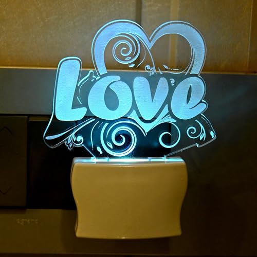 Somil 3D Illusion Bold Word of Love LED Plug & Play Wall Lamp, Self Color Changing, Dia: 5 X 10 X 5 Cm - Image 3