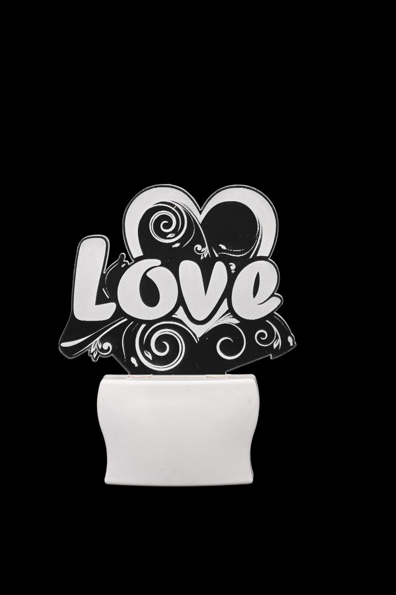 Somil 3D Illusion Bold Word of Love LED Plug & Play Wall Lamp, Self Color Changing, Dia: 5 X 10 X 5 Cm - Image 1