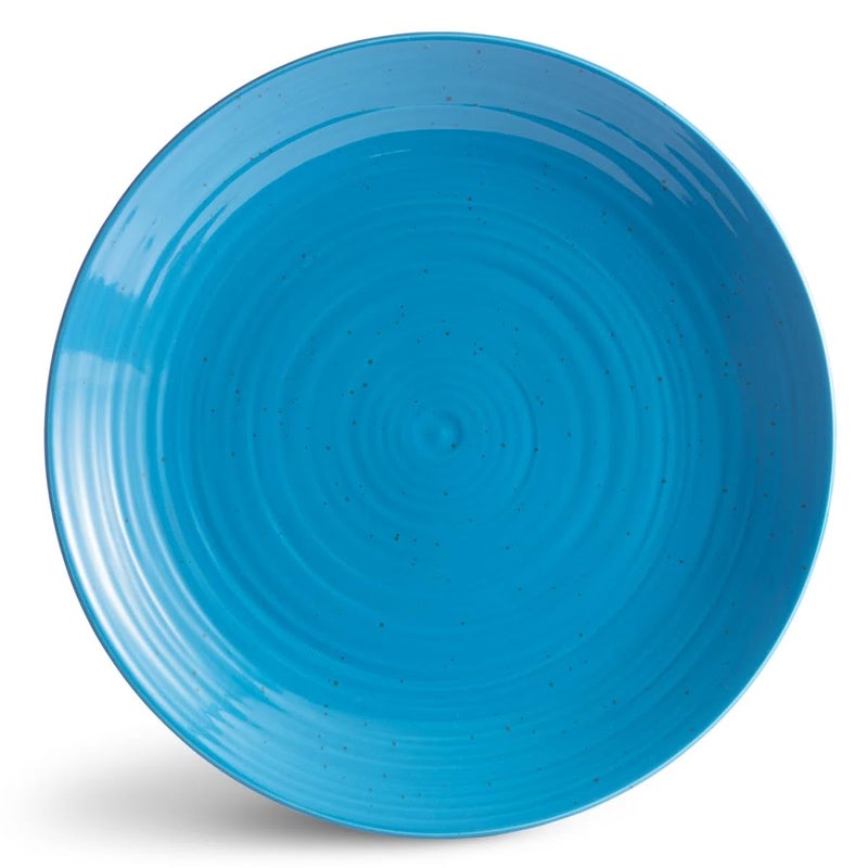 Sango Siterra Artist's Blend 16-Piece Stoneware Dinnerware Set â€“ Service for 4, Ocean Blue Glossy Glaze with Unique Speckled Design, for Everyday Dining & Entertainment, Microwave & Dishwasher Safe - Image 5