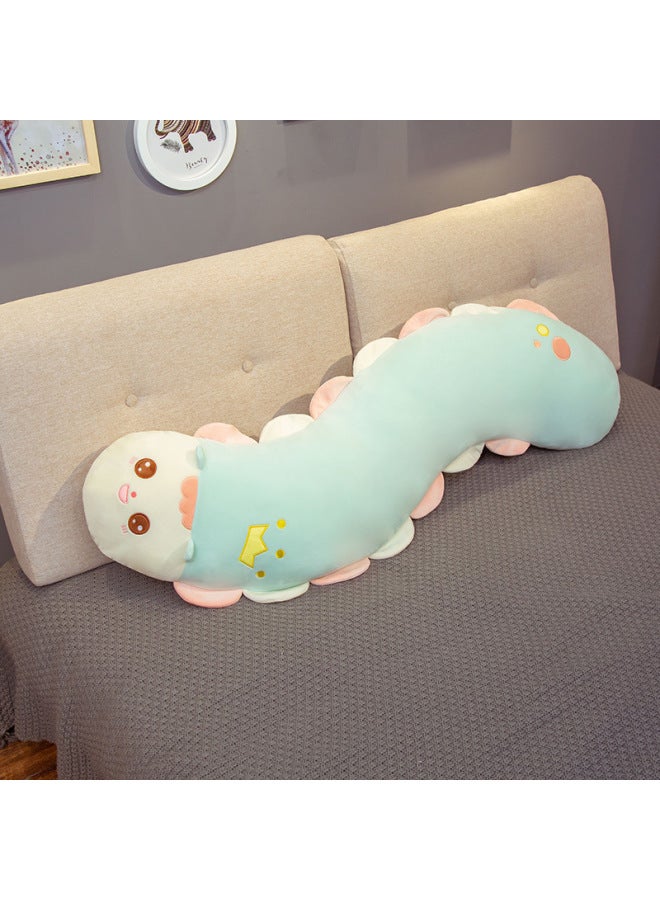 Caterpillar Plush Toy Long Sleeping Pillow Doll Cute Bed Rag Doll Big Doll Birthday Gift For Women-Color:Blue-Height:110cm (removable And Washable) - Image 1