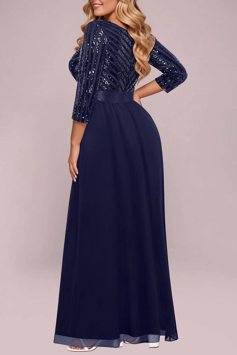 Talisea Mother of The Bride Dresses Plus Size Navy Blue Formal Dress Long Evening Gowns Elegant Prom Party Wedding Guest - Image 3