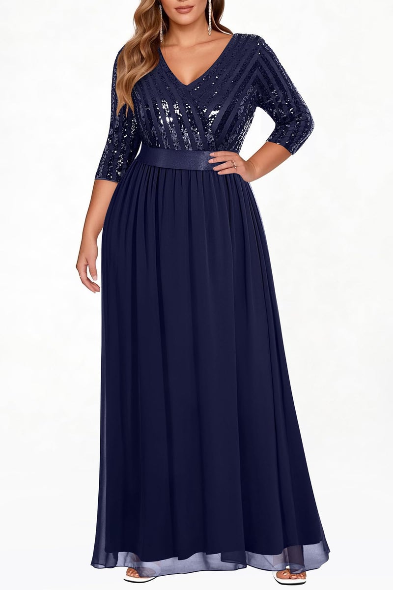 Talisea Mother of The Bride Dresses Plus Size Navy Blue Formal Dress Long Evening Gowns Elegant Prom Party Wedding Guest - Image 2