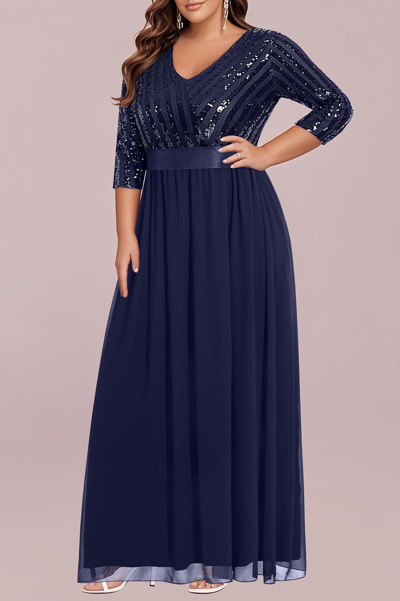 Talisea Mother of The Bride Dresses Plus Size Navy Blue Formal Dress Long Evening Gowns Elegant Prom Party Wedding Guest - Image 5