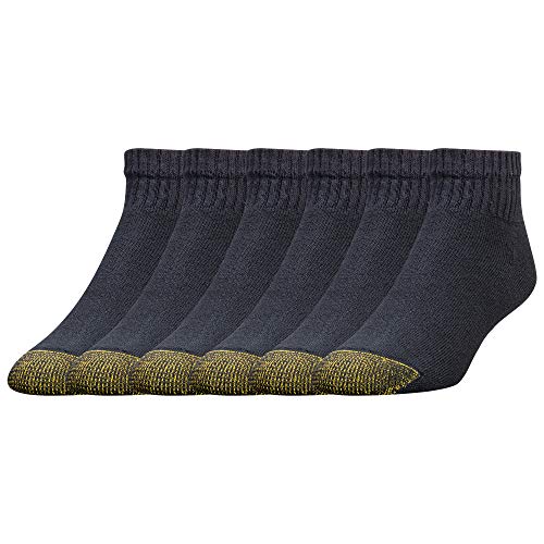 GOLDTOE Mens 656P Cotton Ankle Athletic Socks Multipairs Black 6Pairs XLarge