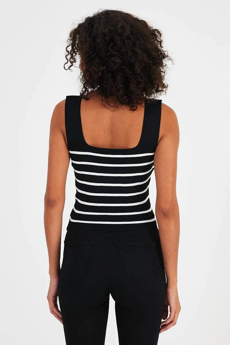 Alexander Gardi Alexandergardı Square Neck Striped Crop ATHLET (A92341-S)