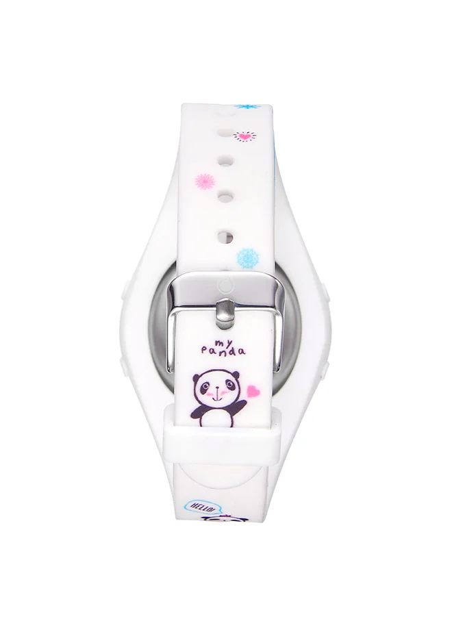 أسترو Astro Kids Watch, Digital Display and PU Strap - A23904-PPWW-PA, White-Panda Print