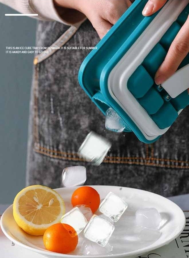 ليفقورا صينية مكعبات الثلج من السيليكون بـ 18 مكعب - مع غطاء، مضادة للتسرب وخالية من BPA، لا تمتص الروائح، سهلة التنظيف ومثالية للمجمد والمشروبات - Image 3