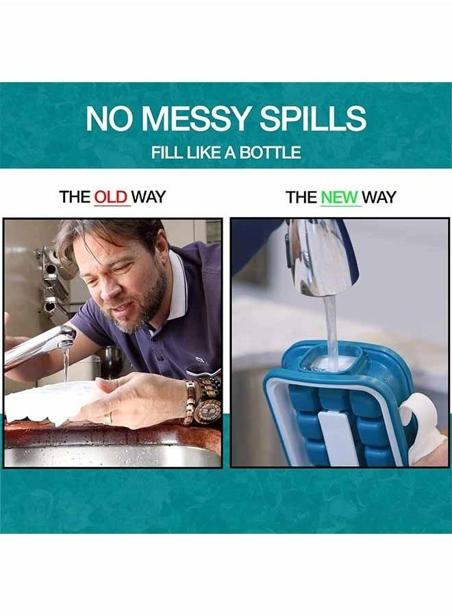 ليفقورا صينية مكعبات الثلج من السيليكون بـ 18 مكعب - مع غطاء، مضادة للتسرب وخالية من BPA، لا تمتص الروائح، سهلة التنظيف ومثالية للمجمد والمشروبات - Image 5