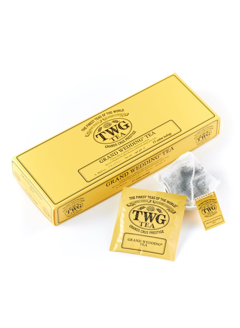 TWG Tea Grand Wedding Tea | Black Tea | Sunflowers and Exotic Fruits | 15 Hand Sewn Cotton Teabags | Gift Set - Image 1