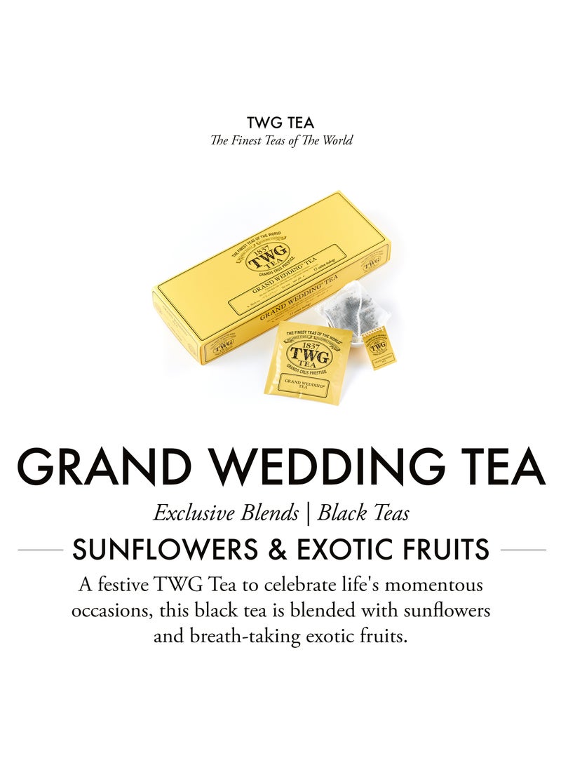 TWG Tea Grand Wedding Tea | Black Tea | Sunflowers and Exotic Fruits | 15 Hand Sewn Cotton Teabags | Gift Set - Image 3