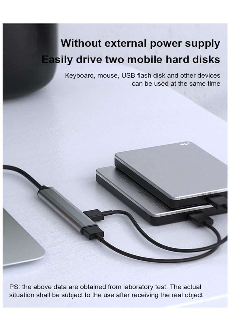 JAJEEK - Ultra Slim USB 3.0 Hub with 4 Ports for Laptop, Notebook, PC, Mouse, Keyboard – High-Speed Data Transfer, Compact Design, Silver - Image 1