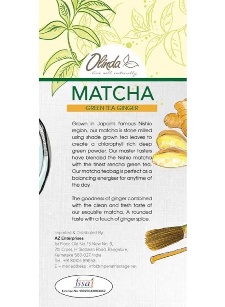 Olinda Matcha Ginger Green Tea 50 Gm 25 Tea Bags - Image 4