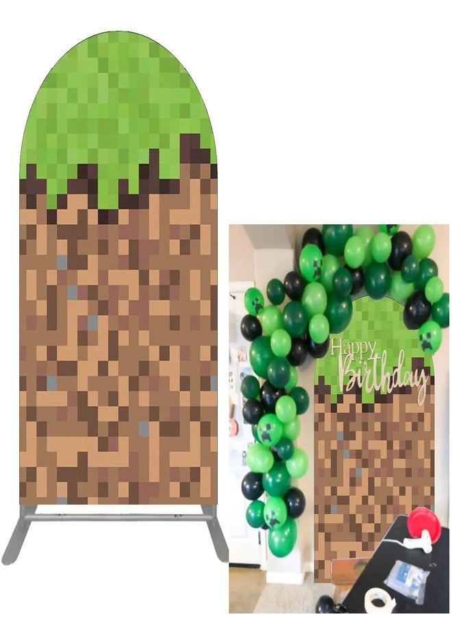 فيفان خلفية مقوسة مقاس 4×7 أقدام، أغطية جدارية مقوسة من الفسيفساء، خلفية تصوير مطاطة لديكور حفلات الألعاب، لافتات أعياد ميلاد الأطفال، الدعائم للحفلات - Image 1