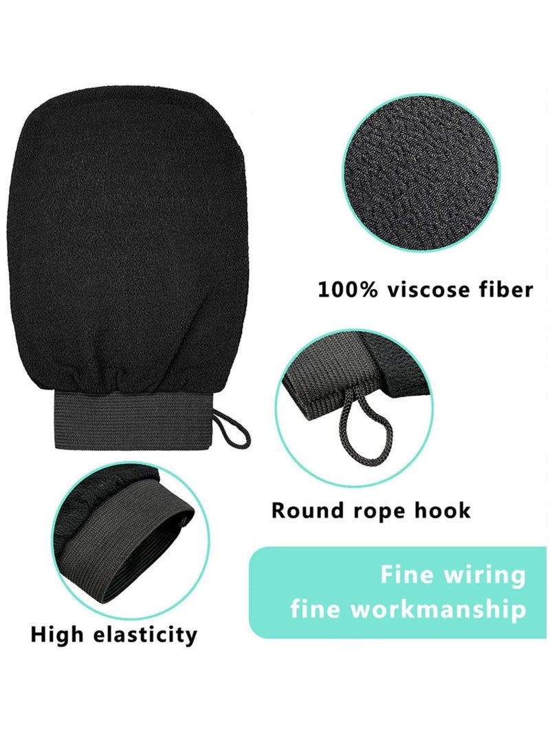 Oasisgalore 2 Pack Deep Exfoliating Mitts, Black Exfoliating Gloves to Remove Dead Skin for Women & Men's Body Care.  - Image 5
