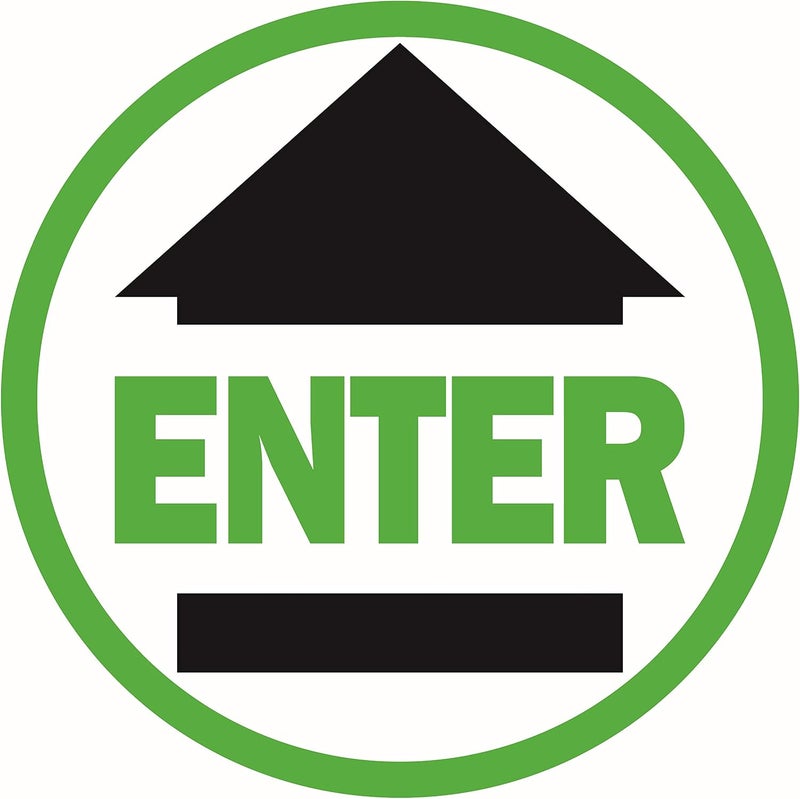 Al Raied ARS® Enter Sign - 10 Decals per Pack, 7.5" Round Social Distancing Floor Decals - Image 1