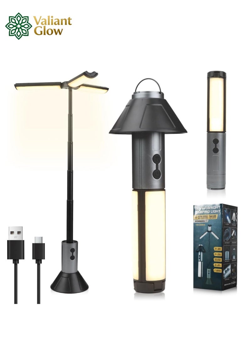 Valiant Glow Portable Telescopic Camping Lantern 4000mAh | Type-C Rechargeable | 2 Brightness Modes & 3 Flashlight Modes | IPX4 Waterproof | Foldable Emergency Light for Camping, Hiking, Home Use - Image 5