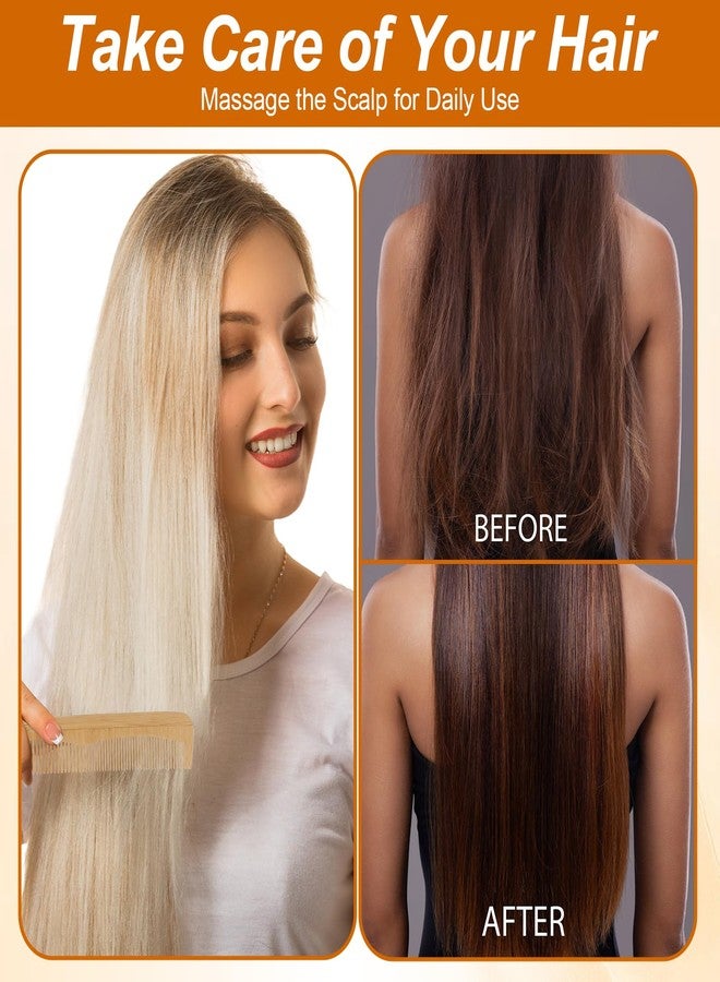 YQQYG 3 Pcs Bamboo Comb Set, Wooden Combs Fine Tooth Combs Anti-Static Wood Hair Combs for Women Men, Wood Comb for Straight, Curly, Wavy, Long Hair, Beard - Image 3