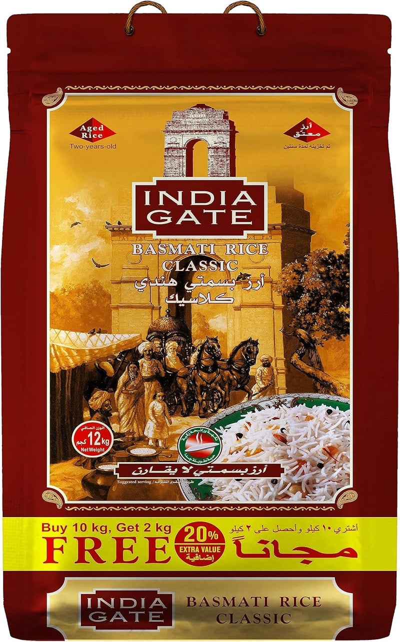 India Gate Classic Basmati Rice 12 kg - Image 1