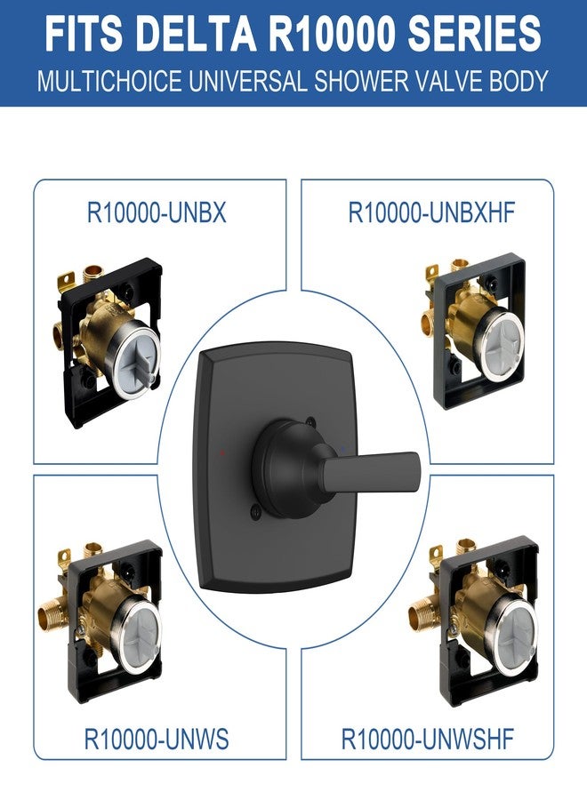 KANDENT Replacement for D Faucet 14 Series Single-Function Shower Valve Trim Kit, Matte Black Shower Trim Kit Shower Handle T14064-BL(Without Cartridge) - Image 5