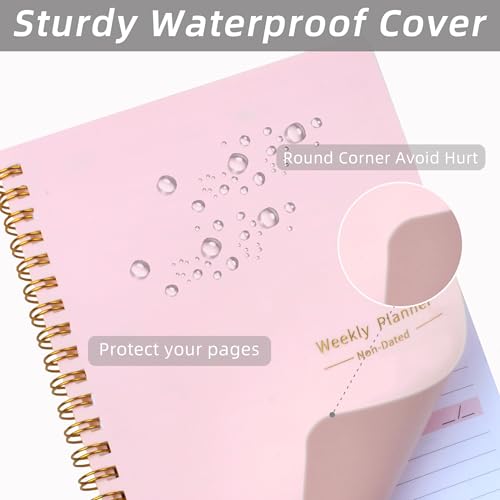KAICN Undated Weekly Planner- Weekly Goals Notebook, A5 To Do List Planner, Habit Tracker Journal with Spiral Binding, 5.7 x 8.0 inches - Image 2