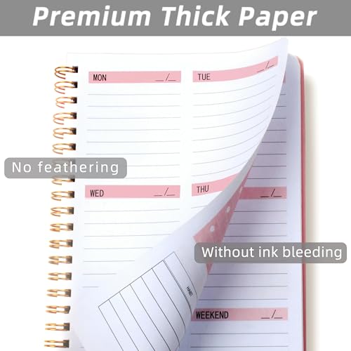 KAICN Undated Weekly Planner- Weekly Goals Notebook, A5 To Do List Planner, Habit Tracker Journal with Spiral Binding, 5.7 x 8.0 inches - Image 3