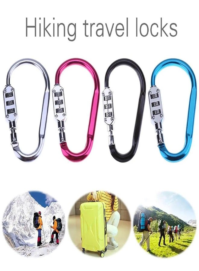 Packcy Space Number Lock 3-Digit Combination Hook Keyring with Screw Locking | Mini Keychain Padlock for Office Drawer, Cabinet, Locker, Laptop Bag & Luggage Security Lock (5 Pcs) - Image 3