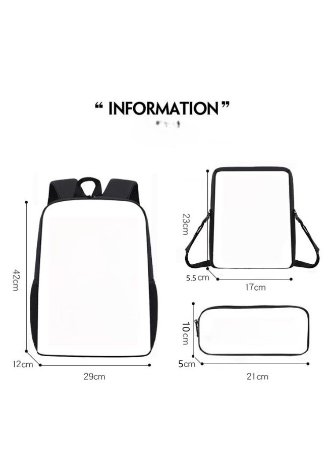 Huntrex Demon Hunters student backpack, crossbody bag and pencil case three-piece set, witch-hunting girl group double-shoulder bag set - Image 2
