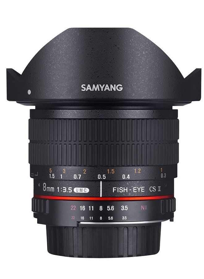 Samyang SYHD8M-C 8mm f/3.5 HD Lens with Removable Hood for Canon 