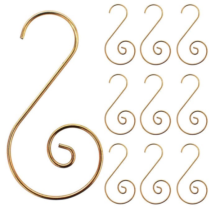 200PCS CHRISTMAS ORNAMENT HOOKS CHRISTMAS TREE ORNAMENT HANGER METAL WIRE HANGING HOOK FOR XMAS TREE XMAS BALLS PARTY DECOR GOLD