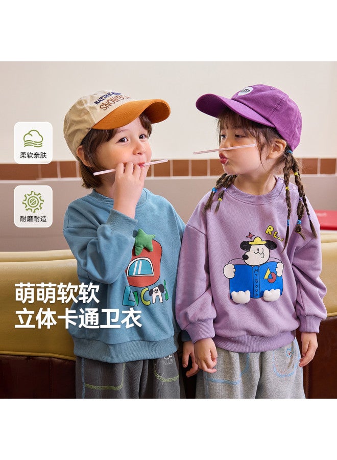 Doodle Home kids' Hoodie, Autumn Boys' Round Neck Top, Girls' Pullover, Baby Clothes - Image 2