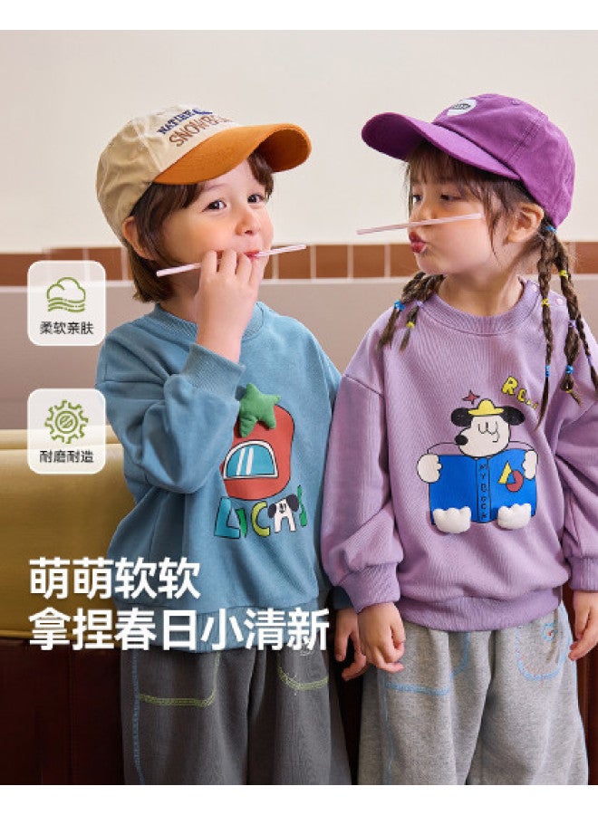 Doodle Home kids' Hoodie, Autumn Boys' Round Neck Top, Girls' Pullover, Baby Clothes - Image 1