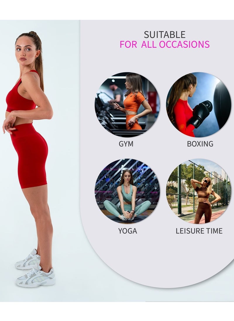 Bernessi Turkiye Nylon High Support Sports Bra for Women Comfortable Ladies Bra Top for Yoga Workout Fitness Gym Running Exercise Dance Athletic Scarlet Red  - Image 4