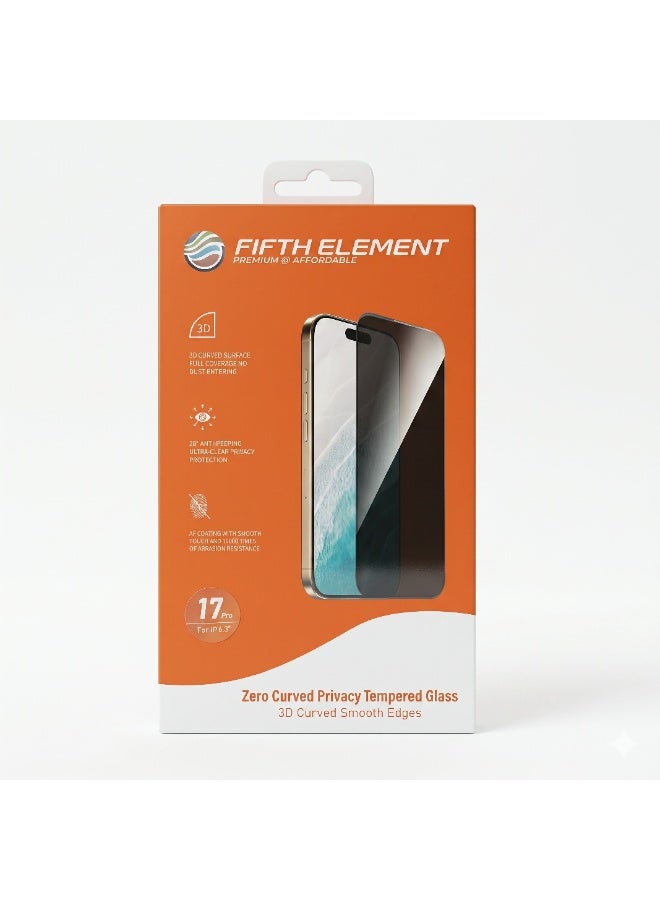FIFTH ELEMENT GHOST Anti-Spy Privacy Tempered Glass Screen Protector for iPhone 17 Pro, 9H Portrait Privacy Guard - Image 3