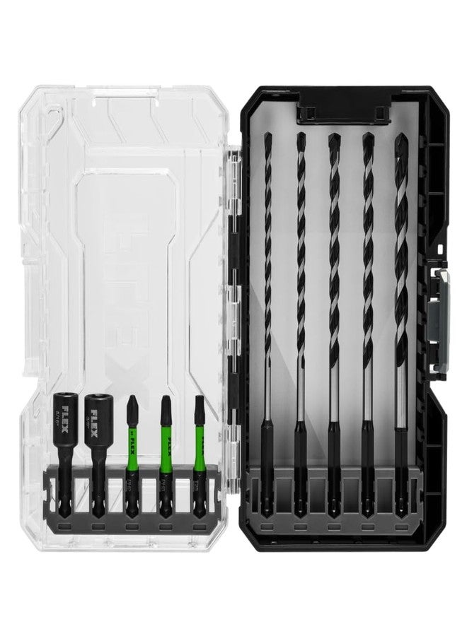 فليكس مجموعة مثقاب ورأس دفع FLEX Stack Pack من 10 قطع برؤوس من الكربيد متعدد الاستخدامات - FAM10601-10 - Image 1